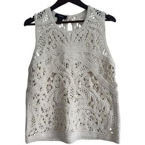 Vintage Karen Kane Crochet Cotton Vest- Size: XL
